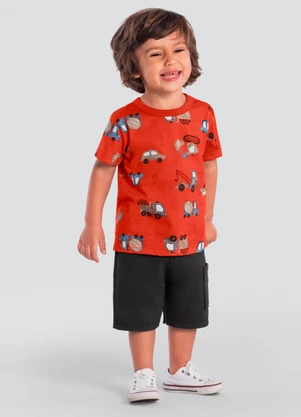 Brandili - Conjunto Infantil Menino Laranja - BRANDILI