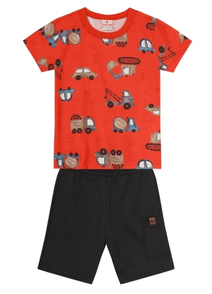 Brandili - Conjunto Infantil Menino Laranja - BRANDILI