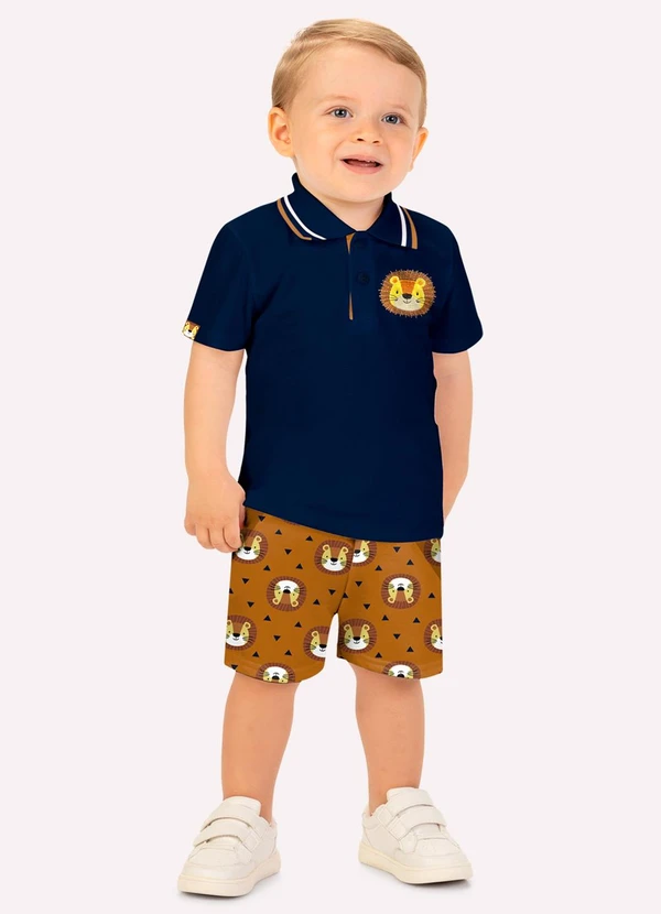 Kyly - Conjunto Infantil Menino Leão Azul