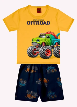 Kyly - Conjunto Infantil Menino Lettering Amarelo - KYLY