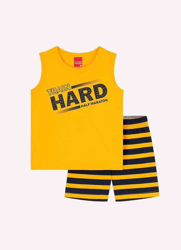 Kyly - Conjunto Infantil Menino Lettering Amarelo