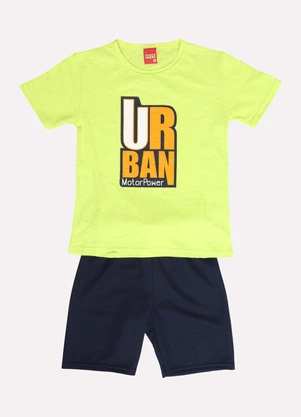 Kyly - Conjunto Infantil Menino Lettering Amarelo - KYLY