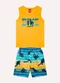 Kyly - Conjunto Infantil Menino Lettering Verde - variação: Amarelo