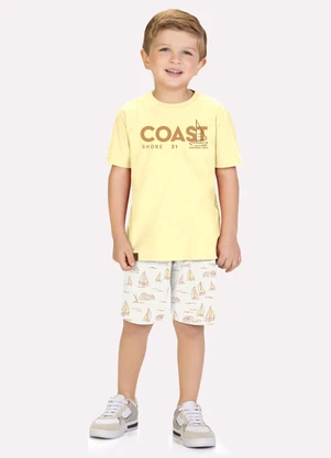 Milon - Conjunto Infantil Menino Lettering Amarelo - MILON