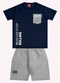 Kyly - Conjunto Infantil Menino Lettering Azul Marinho - variação: Azul Marinho