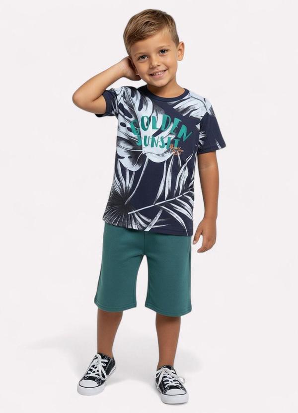 Kyly - Conjunto Infantil Menino Lettering Azul Marinho 1