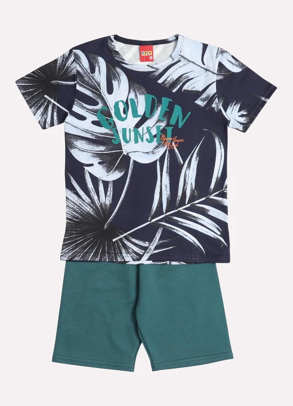 Kyly - Conjunto Infantil Menino Lettering Azul Marinho 2