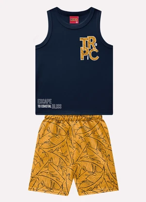 Kyly - Conjunto Infantil Menino Lettering Azul Marinho - KYLY