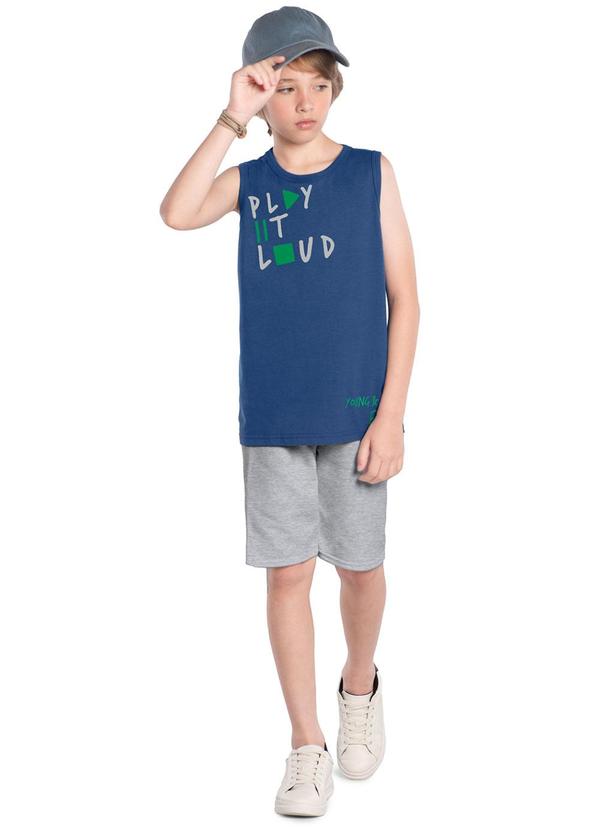 Kyly - Conjunto Infantil Menino Lettering Azul