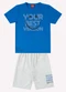 Kyly - Conjunto Infantil Menino Lettering Bege - variação: Azul