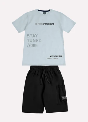 Kyly - Conjunto Infantil Menino Lettering Azul - KYLY