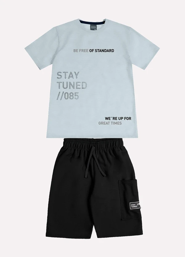 Kyly - Conjunto Infantil Menino Lettering Azul