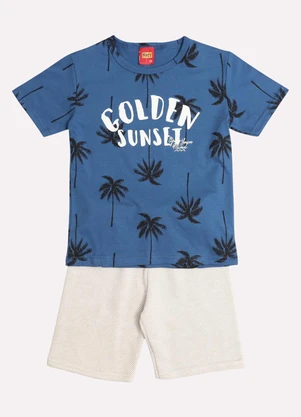Kyly - Conjunto Infantil Menino Lettering Azul - KYLY