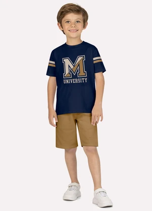 Milon - Conjunto Infantil Menino Lettering Azul - MILON