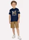 Milon - Conjunto Infantil Menino Lettering Azul - variação: Azul