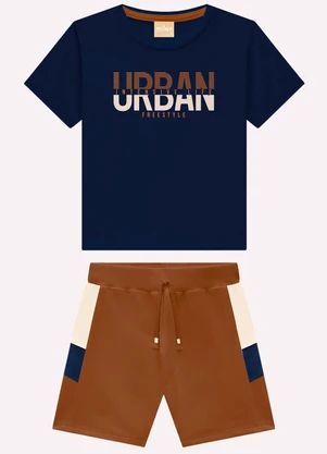 Milon - Conjunto Infantil Menino Lettering Azul - MILON