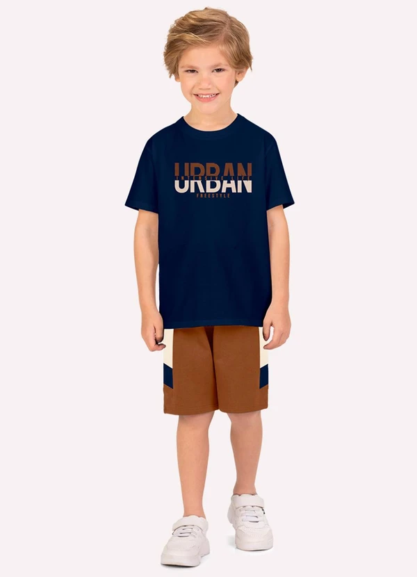 Milon - Conjunto Infantil Menino Lettering Azul