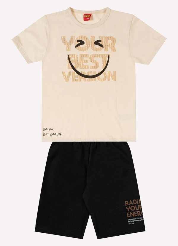 Kyly - Conjunto Infantil Menino Lettering Bege 3
