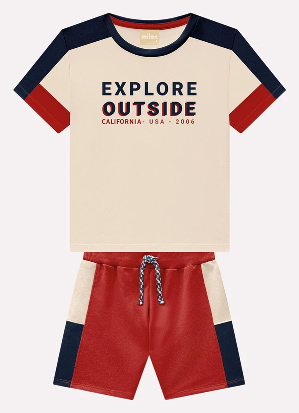 Milon - Conjunto Infantil Menino Lettering Bege 2