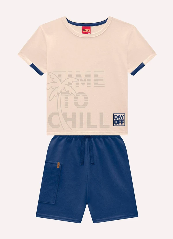 Kyly - Conjunto Infantil Menino Lettering Bege 1