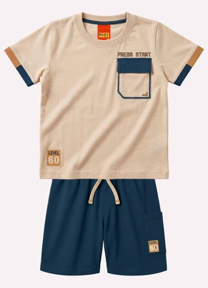Kyly - Conjunto Infantil Menino Lettering Bege - KYLY