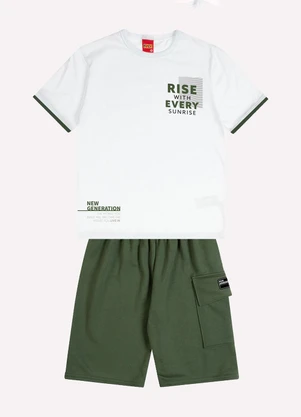 Kyly - Conjunto Infantil Menino Lettering Branco - KYLY