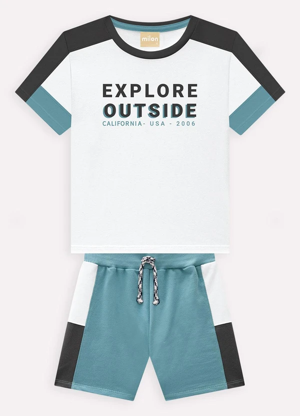 Milon - Conjunto Infantil Menino Lettering Branco