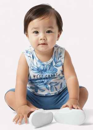 Kyly - Conjunto Infantil Menino Lettering Branco - KYLY