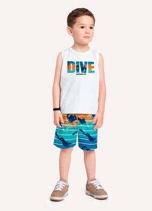 Kyly - Conjunto Infantil Menino Lettering Branco - KYLY