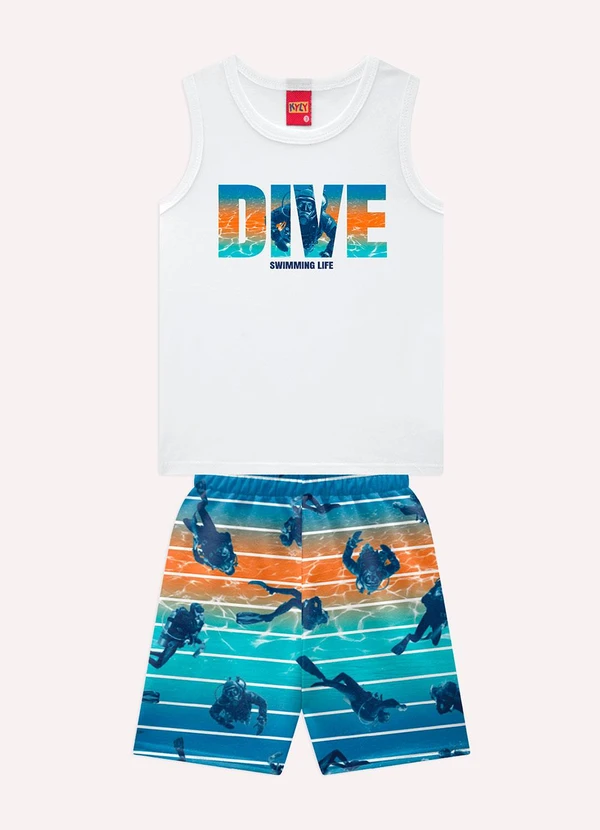 Kyly - Conjunto Infantil Menino Lettering Branco 2