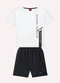 Kyly - Conjunto Infantil Menino Lettering Cinza - variação: Branco
