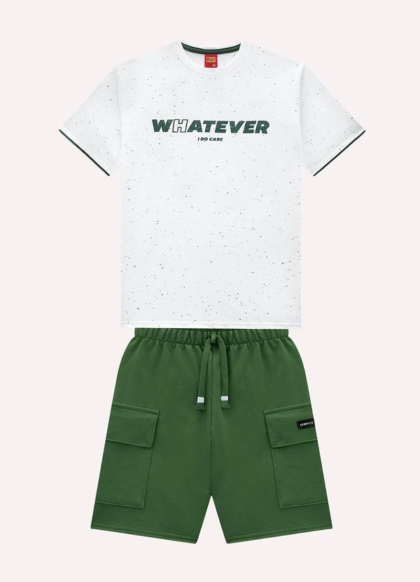 Kyly - Conjunto Infantil Menino Lettering Branco