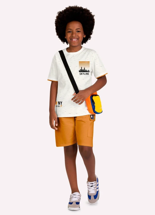 Kyly - Conjunto Infantil Menino Lettering Branco