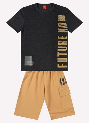 Kyly - Conjunto Infantil Menino Lettering Cinza - KYLY