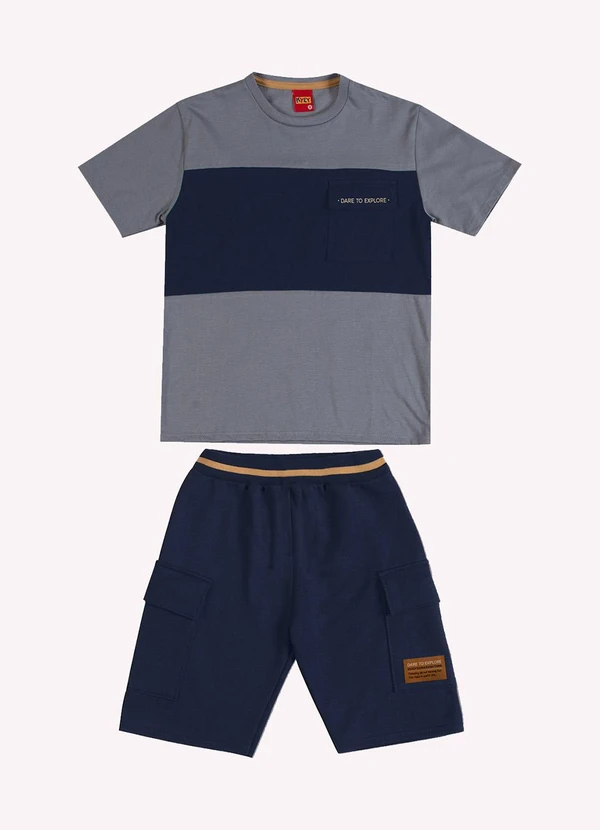 Kyly - Conjunto Infantil Menino Lettering Cinza 1