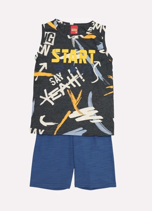 Kyly - Conjunto Infantil Menino Lettering Cinza - KYLY