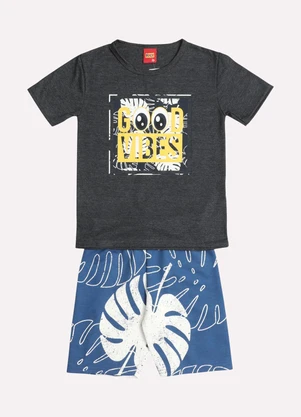 Kyly - Conjunto Infantil Menino Lettering Cinza - KYLY