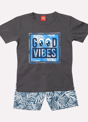 Kyly - Conjunto Infantil Menino Lettering Cinza - KYLY