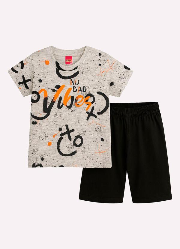 Kyly - Conjunto Infantil Menino Lettering Cinza 1