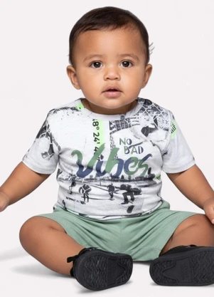 Kyly - Conjunto Infantil Menino Lettering Cinza - KYLY