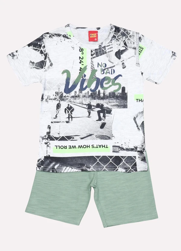 Kyly - Conjunto Infantil Menino Lettering Cinza 2
