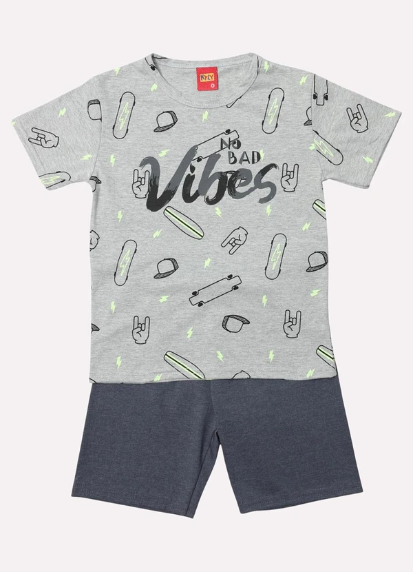 Kyly - Conjunto Infantil Menino Lettering Cinza 2
