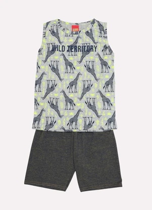 Kyly - Conjunto Infantil Menino Lettering Cinza - KYLY