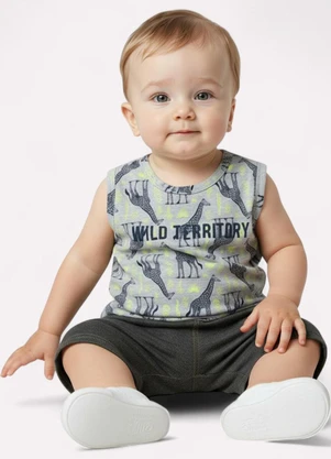 Kyly - Conjunto Infantil Menino Lettering Cinza - KYLY