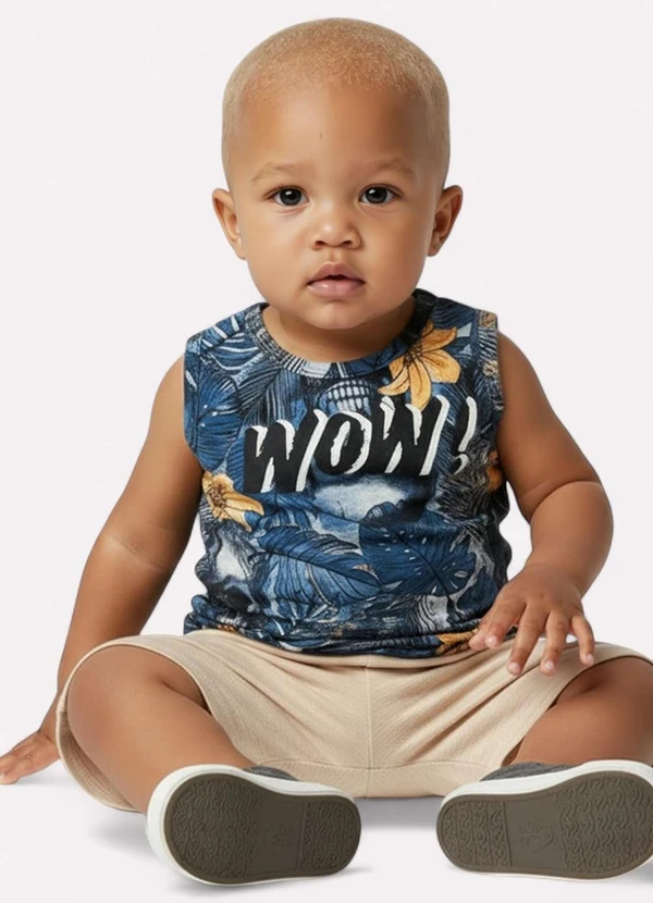 Kyly - Conjunto Infantil Menino Lettering Cinza