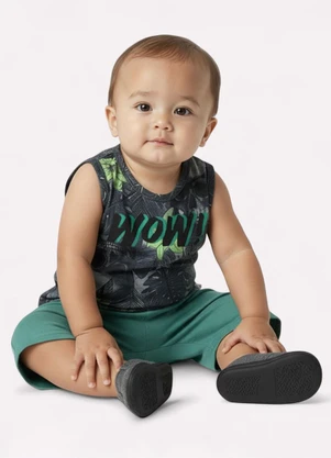 Kyly - Conjunto Infantil Menino Lettering Cinza - KYLY