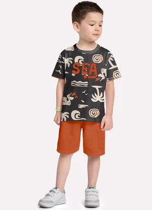 Kyly - Conjunto Infantil Menino Lettering Cinza - KYLY