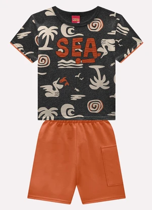 Kyly - Conjunto Infantil Menino Lettering Cinza - KYLY