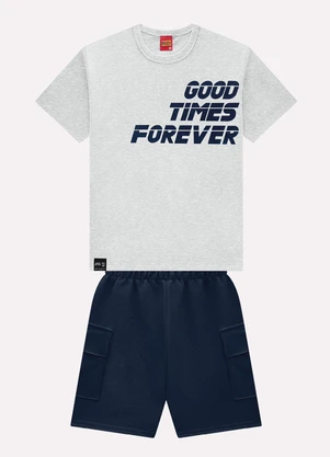 Kyly - Conjunto Infantil Menino Lettering Cinza - KYLY