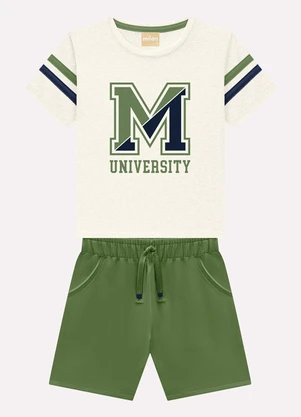 Milon - Conjunto Infantil Menino Lettering Cinza - MILON
